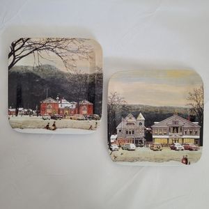 Christmas 2 Norman Rockwell Mainstreet Stockbridge Collector Plates